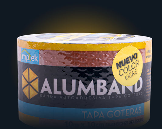 CINTA ASFÁLTICA TAPA GOTERAS ALUMBAND 10cm * 10m OCRE - Imptek