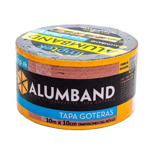 CINTA ASFÁLTICA TAPA GOTERAS ALUMBAND 10cm * 10m OCRE - Imptek